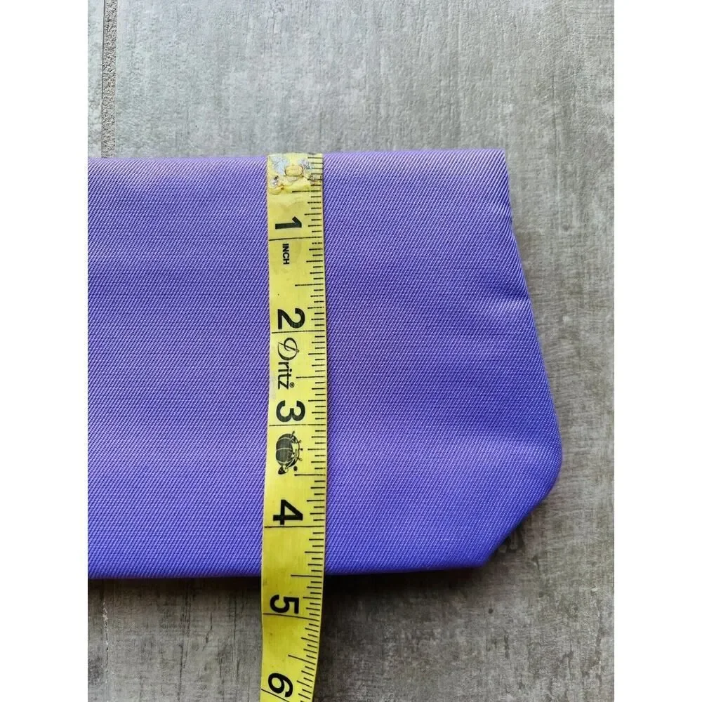 CLINIQUE Cosmetic Makeup Bag Purple Red Diamond Zipped Travel Organizer NEW
